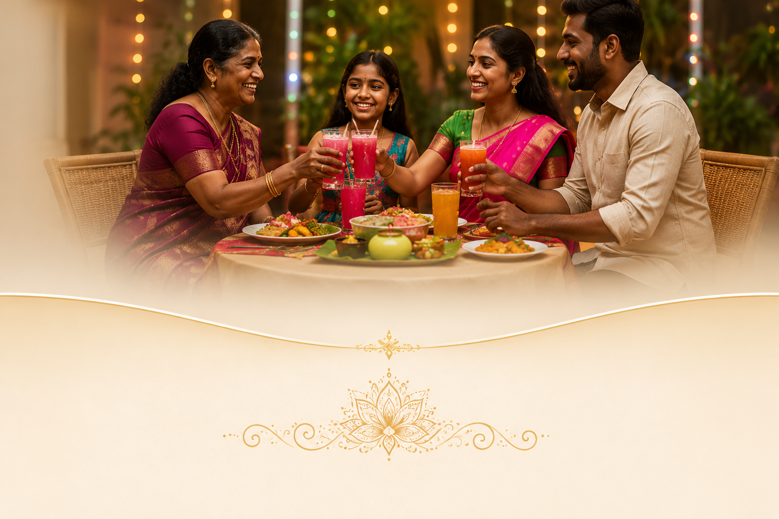 Family enjoying sarbath
